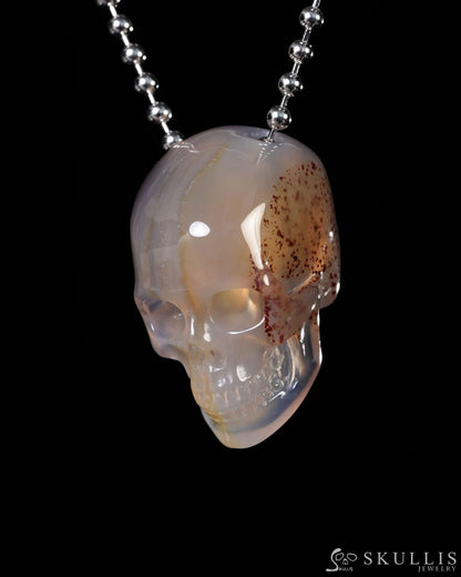 Hollow Essence - Gem Skull Pendant Necklace of Agate Carved Hollow Skull - Y9500446 - Skull Pendants