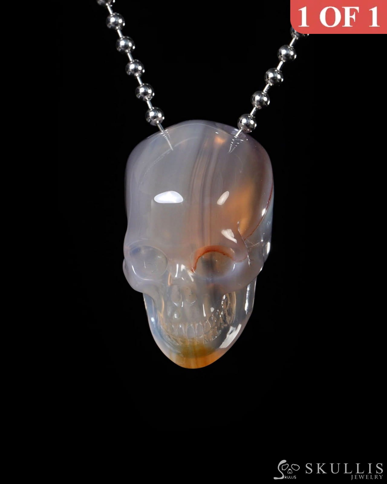 Hollow Essence - Gem Skull Pendant Necklace of Agate Carved Hollow Skull - Y9500448 - Skull Pendants