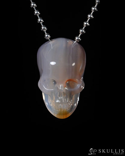 Hollow Essence - Gem Skull Pendant Necklace of Agate Carved Hollow Skull - Y9500448 - Skull Pendants
