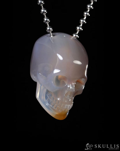 Hollow Essence - Gem Skull Pendant Necklace of Agate Carved Hollow Skull - Y9500448 - Skull Pendants