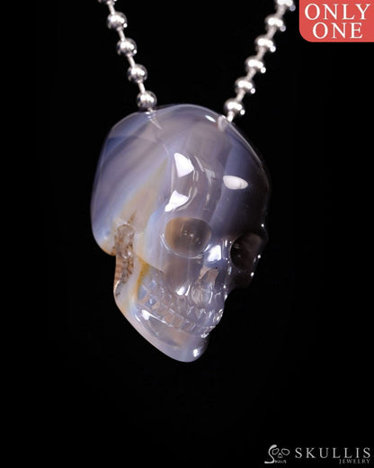 Hollow Essence - Gem Skull Pendant Necklace of Agate Carved Hollow Skull - Y9500449 - Skull Pendants