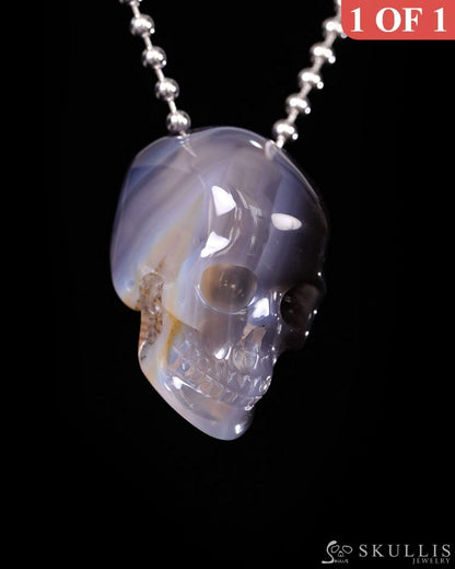Hollow Essence - Gem Skull Pendant Necklace of Agate Carved Hollow Skull - Y9500449 - Skull Pendants