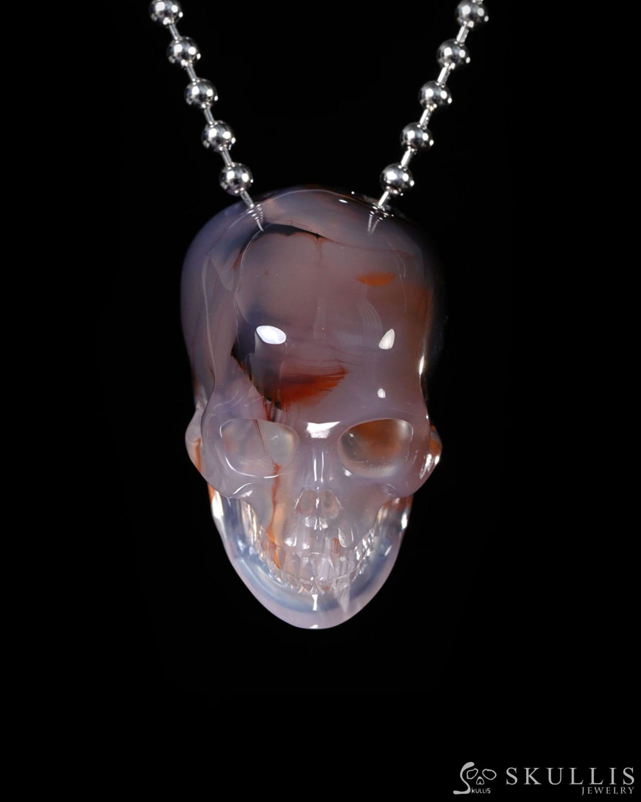 Hollow Essence - Gem Skull Pendant Necklace of Agate Carved Hollow Skull - Y9500450 - Skull Pendants