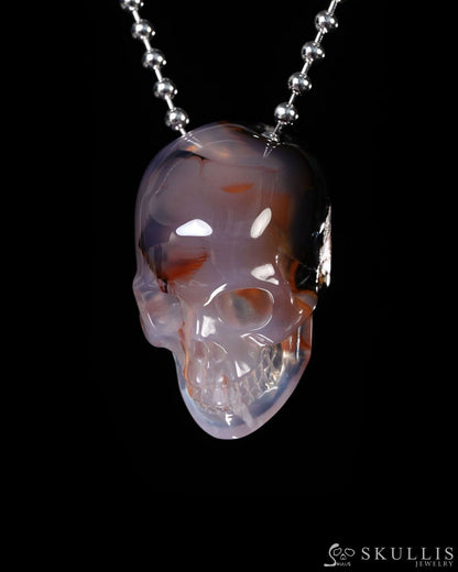 Hollow Essence - Gem Skull Pendant Necklace of Agate Carved Hollow Skull - Y9500450 - Skull Pendants