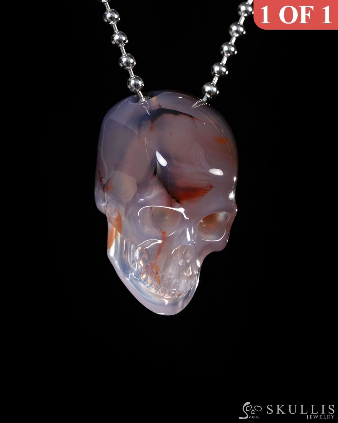 Hollow Essence - Gem Skull Pendant Necklace of Agate Carved Hollow Skull - Y9500450 - Skull Pendants