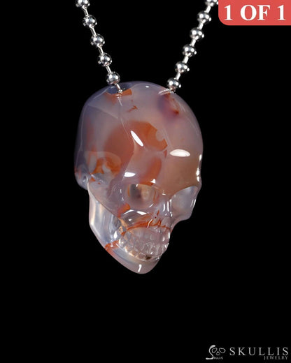 Hollow Essence - Gem Skull Pendant Necklace of Agate Carved Hollow Skull - Y9500451 - Skull Pendants