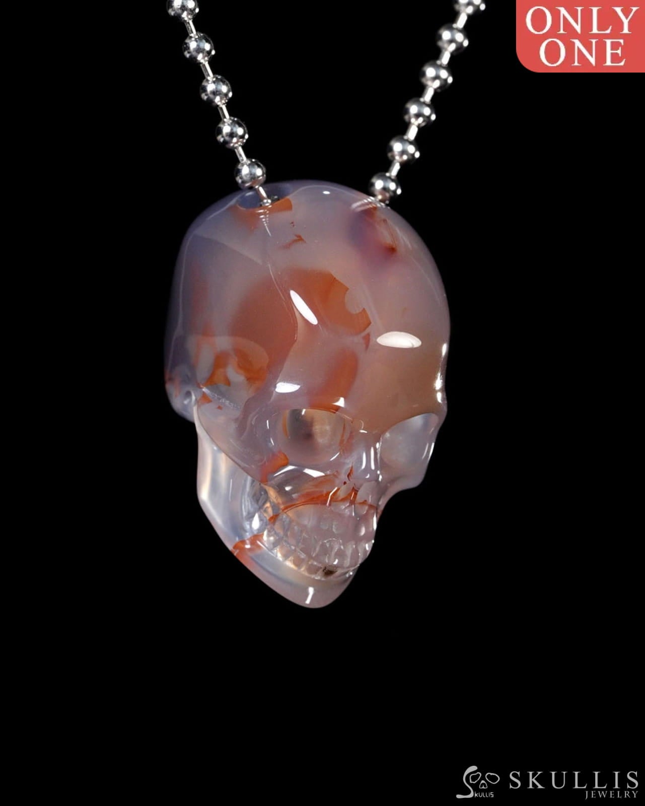 Hollow Essence - Gem Skull Pendant Necklace of Agate Carved Hollow Skull - Y9500451 - Skull Pendants