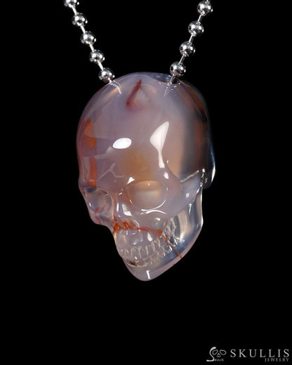Hollow Essence - Gem Skull Pendant Necklace of Agate Carved Hollow Skull - Y9500451 - Skull Pendants