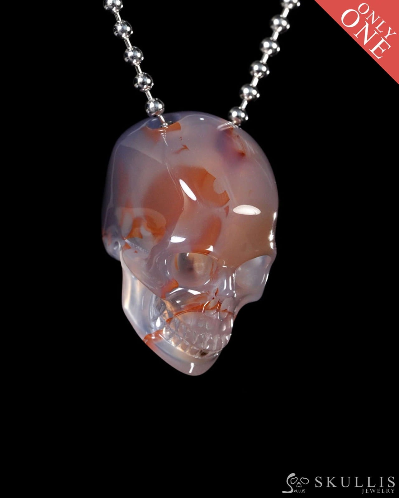 Hollow Essence - Gem Skull Pendant Necklace of Agate Carved Hollow Skull - Y9500451 - Skull Pendants