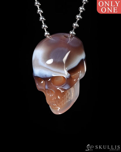 Hollow Essence - Gem Skull Pendant Necklace of Agate Carved Hollow Skull - Y9500454 - Skull Pendants