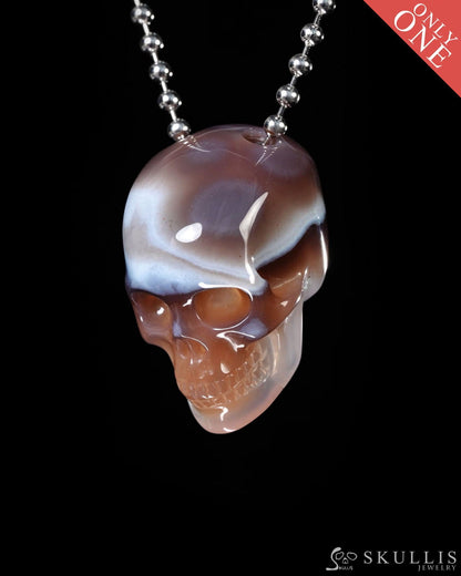 Hollow Essence - Gem Skull Pendant Necklace of Agate Carved Hollow Skull - Y9500454 - Skull Pendants