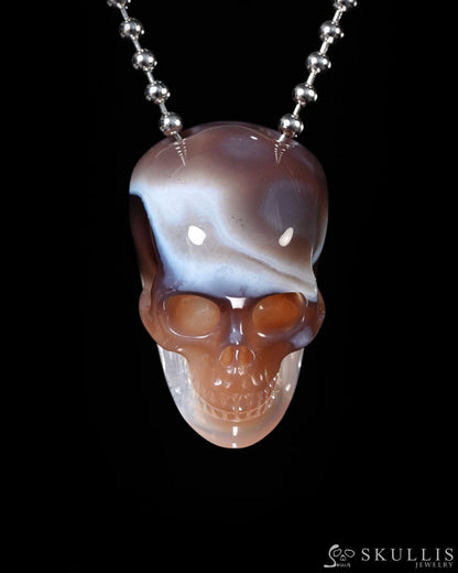 Hollow Essence - Gem Skull Pendant Necklace of Agate Carved Hollow Skull - Y9500454 - Skull Pendants