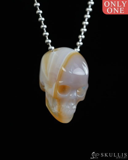 Hollow Essence - Gem Skull Pendant Necklace of Agate Carved Hollow Skull - Y9900317 - Skull Pendants