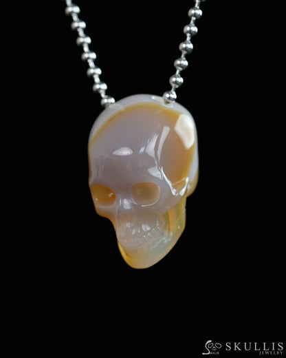 Hollow Essence - Gem Skull Pendant Necklace of Agate Carved Hollow Skull - Y9900317 - Skull Pendants