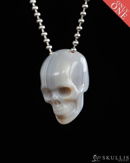 Hollow Essence - Gem Skull Pendant Necklace of Agate Carved Hollow Skull - Y9900318 - Skull Pendants