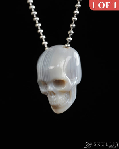 Hollow Essence - Gem Skull Pendant Necklace of Agate Carved Hollow Skull - Y9900318 - Skull Pendants