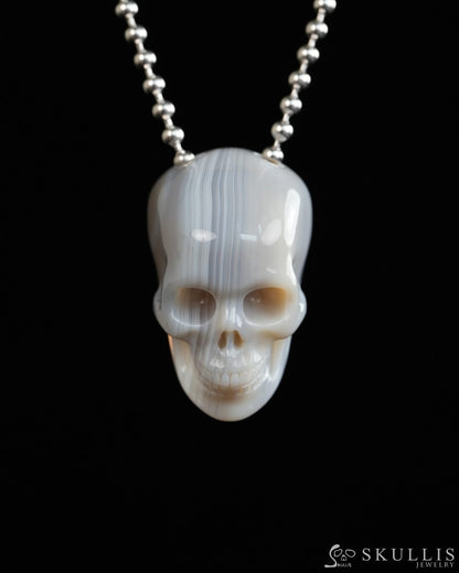 Hollow Essence - Gem Skull Pendant Necklace of Agate Carved Hollow Skull - Y9900318 - Skull Pendants
