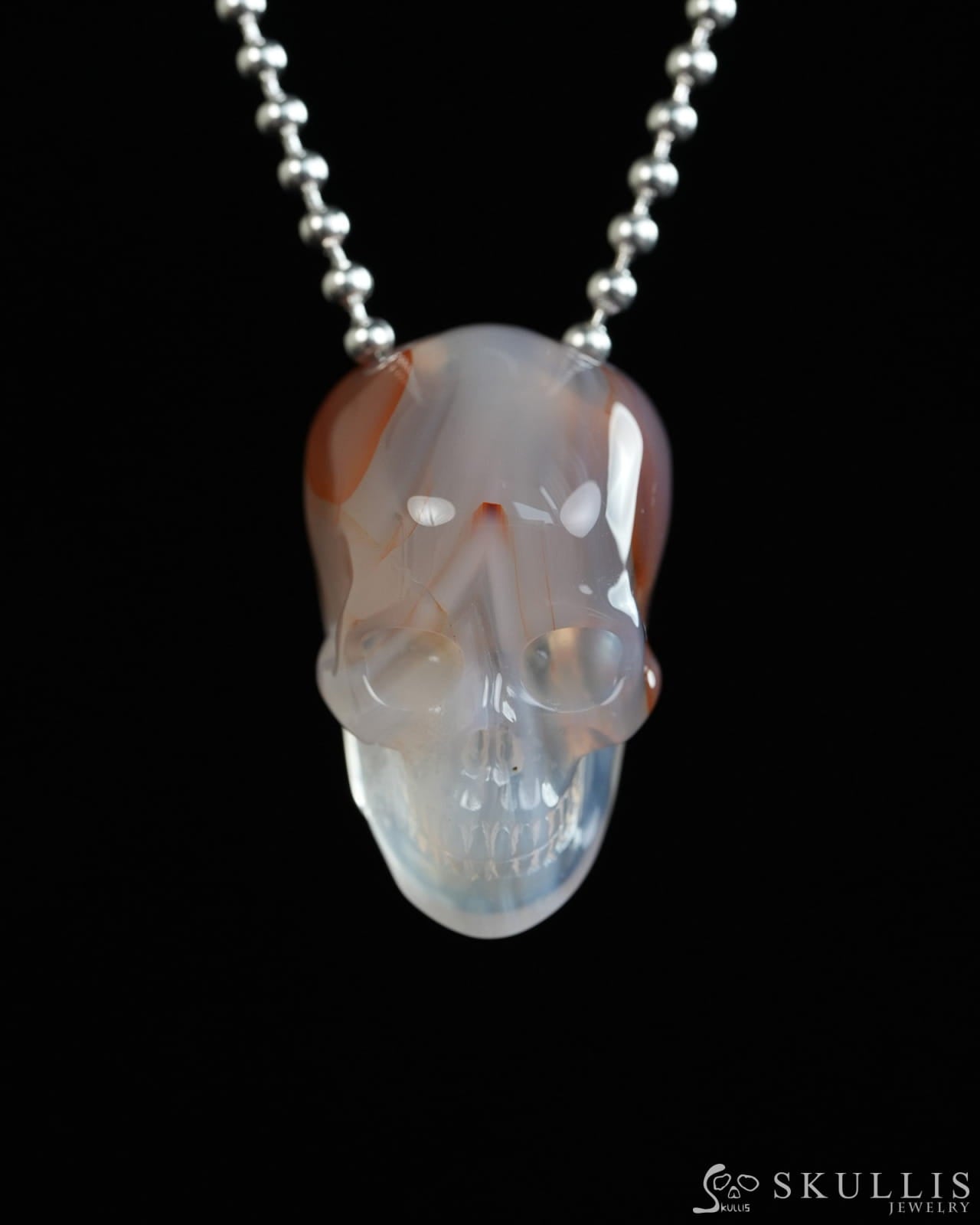 Hollow Essence - Gem Skull Pendant Necklace of Agate Carved Hollow Skull - Y9900320 - Skull Pendants