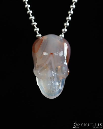 Hollow Essence - Gem Skull Pendant Necklace of Agate Carved Hollow Skull - Y9900320 - Skull Pendants