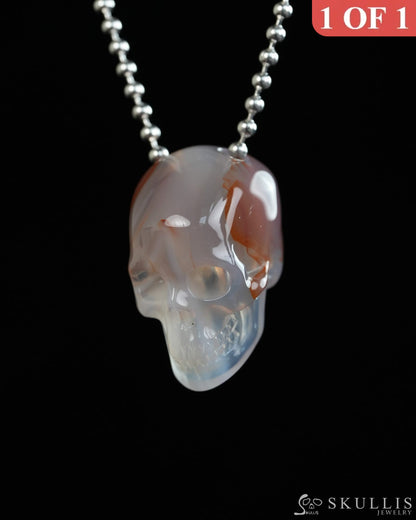 Hollow Essence - Gem Skull Pendant Necklace of Agate Carved Hollow Skull - Y9900320 - Skull Pendants
