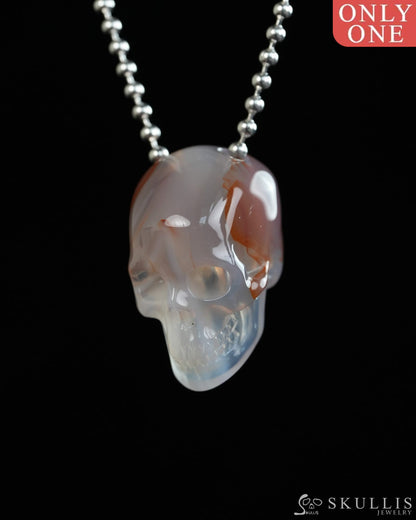 Hollow Essence - Gem Skull Pendant Necklace of Agate Carved Hollow Skull - Y9900320 - Skull Pendants