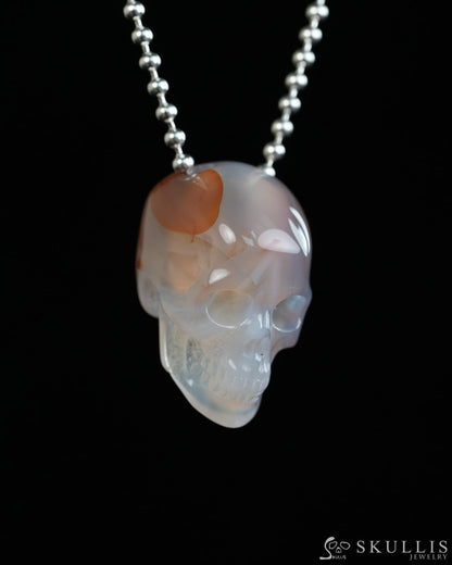 Hollow Essence - Gem Skull Pendant Necklace of Agate Carved Hollow Skull - Y9900320 - Skull Pendants