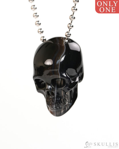 Hollow Essence - Gem Skull Pendant Necklace of Agate Carved Hollow Skull - Y9900324 - Skull Pendants