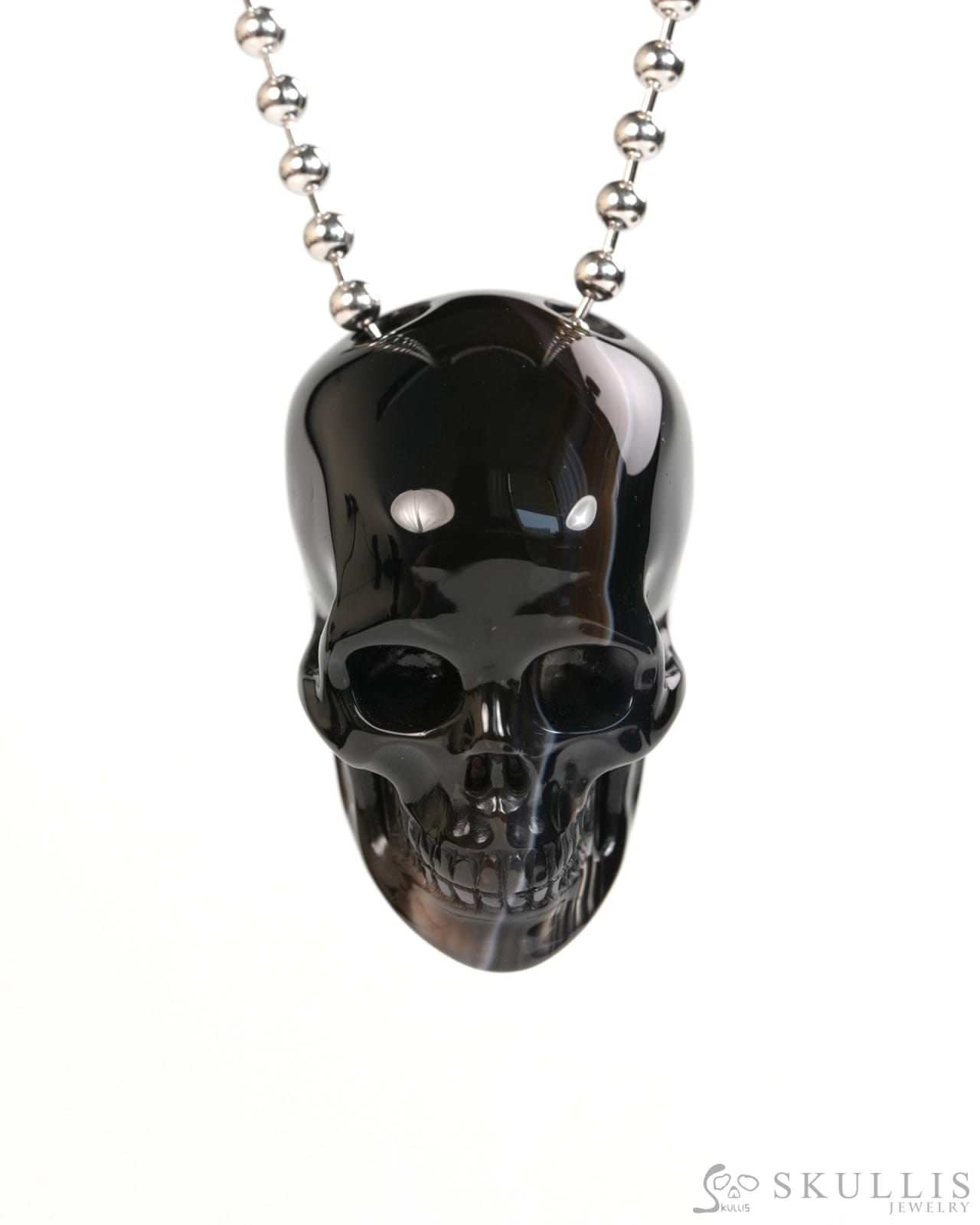 Hollow Essence - Gem Skull Pendant Necklace of Agate Carved Hollow Skull - Y9900324 - Skull Pendants