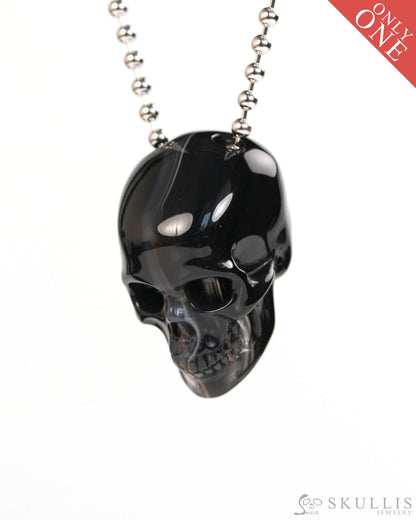 Hollow Essence - Gem Skull Pendant Necklace of Agate Carved Hollow Skull - Y9900325 - Skull Pendants