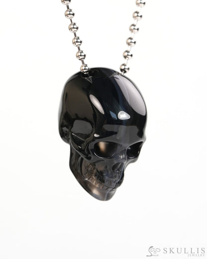 Hollow Essence - Gem Skull Pendant Necklace of Agate Carved Hollow Skull - Y9900325 - Skull Pendants