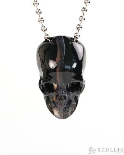 Hollow Essence - Gem Skull Pendant Necklace of Agate Carved Hollow Skull - Y9900325 - Skull Pendants