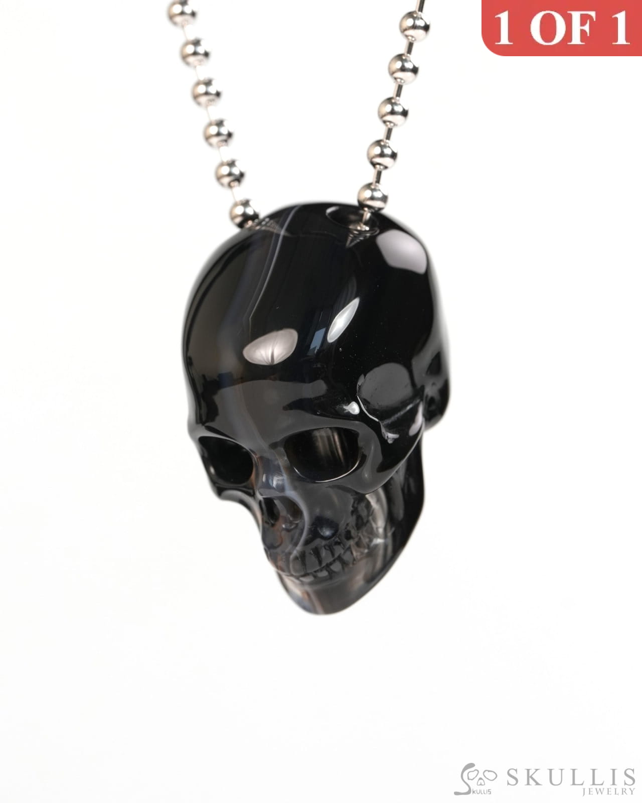 Hollow Essence - Gem Skull Pendant Necklace of Agate Carved Hollow Skull - Y9900325 - Skull Pendants