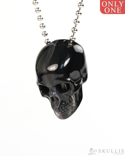 Hollow Essence - Gem Skull Pendant Necklace of Agate Carved Hollow Skull - Y9900325 - Skull Pendants