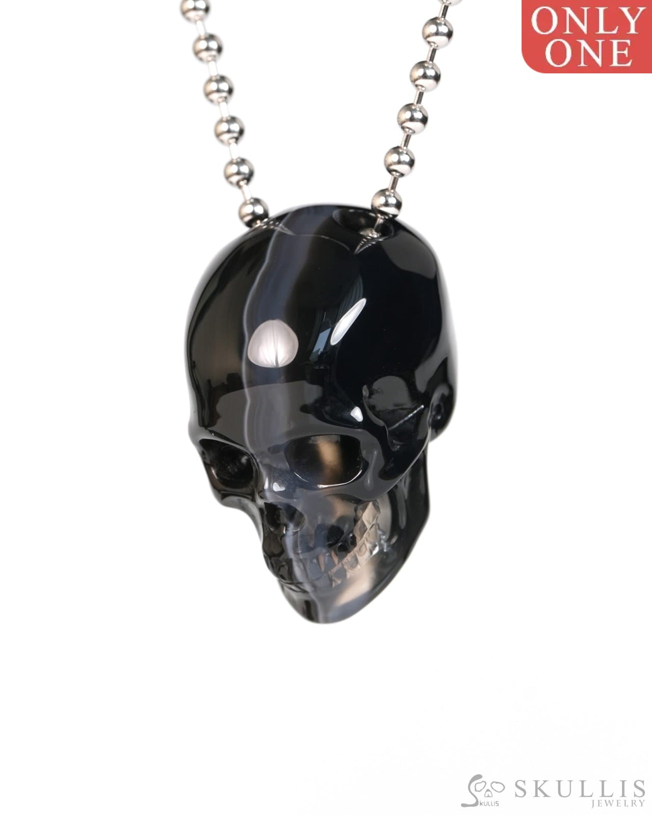 Hollow Essence - Gem Skull Pendant Necklace of Agate Carved Hollow Skull - Y9900326 - Skull Pendants