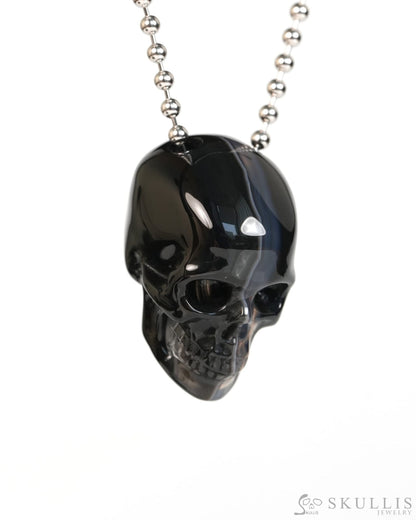 Hollow Essence - Gem Skull Pendant Necklace of Agate Carved Hollow Skull - Y9900326 - Skull Pendants