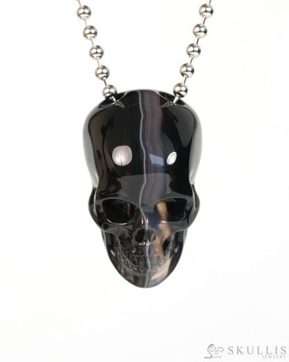 Hollow Essence - Gem Skull Pendant Necklace of Agate Carved Hollow Skull - Y9900326 - Skull Pendants