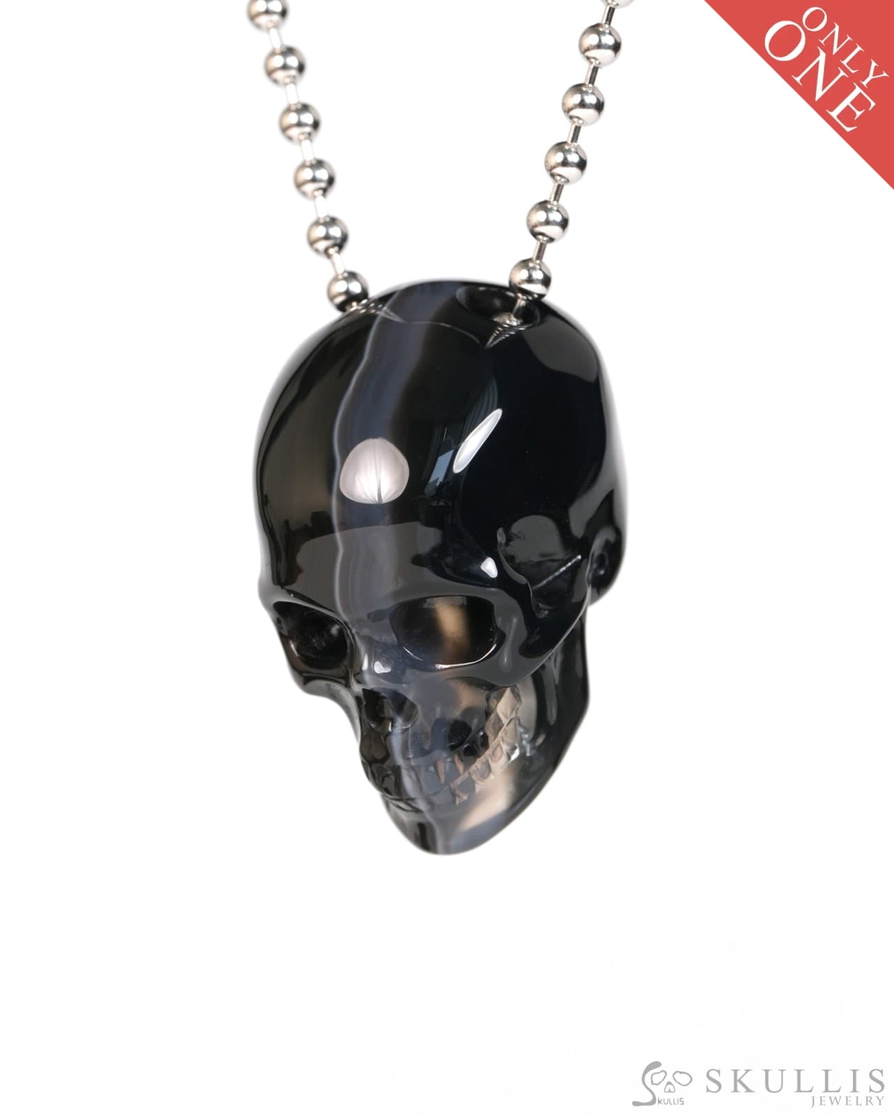 Hollow Essence - Gem Skull Pendant Necklace of Agate Carved Hollow Skull - Y9900326 - Skull Pendants