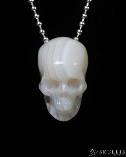 Hollow Essence - Gem Skull Pendant Necklace of Agate Carved Hollow Skull - Y9900341 - Skull Pendants