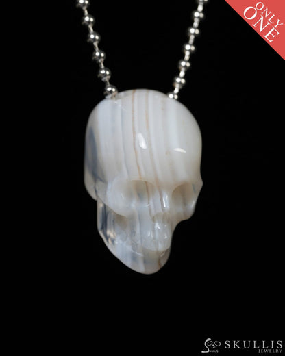 Hollow Essence - Gem Skull Pendant Necklace of Agate Carved Hollow Skull - Y9900341 - Skull Pendants