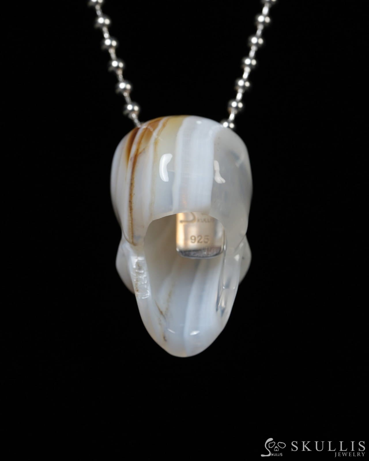 Hollow Essence - Gem Skull Pendant Necklace of Agate Carved Hollow Skull - Y9900341 - Skull Pendants