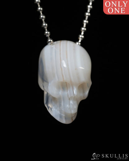 Hollow Essence - Gem Skull Pendant Necklace of Agate Carved Hollow Skull - Y9900341 - Skull Pendants