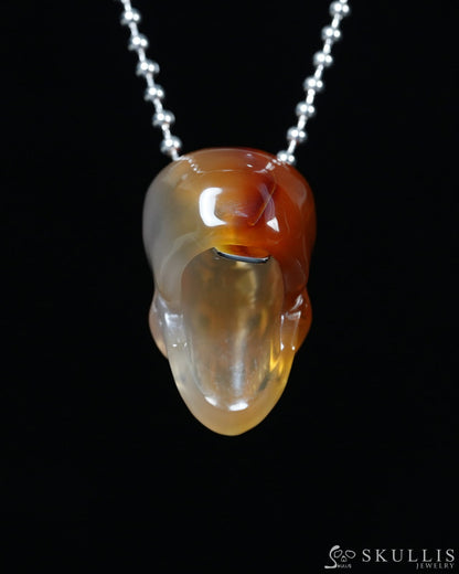 Hollow Essence - Gem Skull Pendant Necklace of Agate Carved Hollow Skull - Y9900343 - Skull Pendants