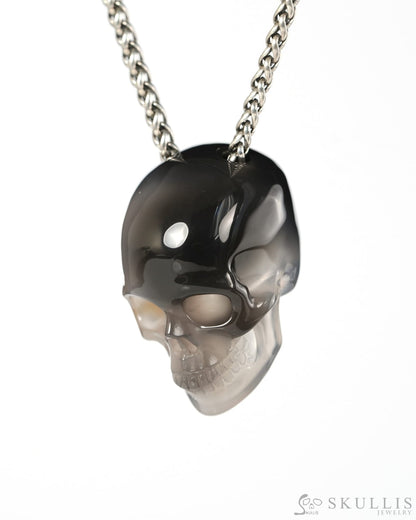 Hollow Essence - Gem Skull Pendant Necklace of Agate Hand Carved Hollow Skull - 9900539 - Skull Pendants
