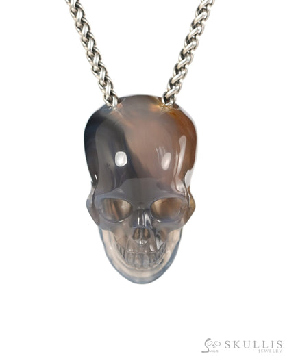 Hollow Essence - Gem Skull Pendant Necklace of Agate Hand Carved Hollow Skull - 9900540 - Skull Pendants