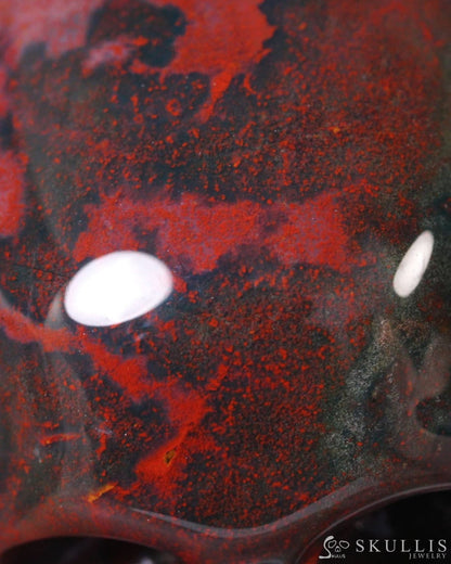 Hollow Essence - Gem Skull Pendant Necklace of Bloodstone Carved Hollow Skull - Y9500456 - Skull Pendants