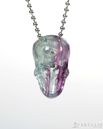Hollow Essence - Gem Skull Pendant Necklace of Fluorite Carved Hollow Skull - Y9900336 - Skull Pendants