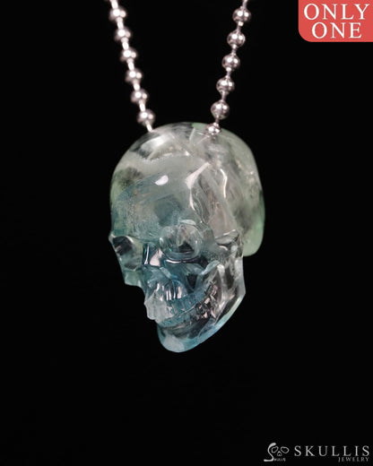 Hollow Essence - Gem Skull Pendant Necklace of Fluorite Carved Hollow Skull - Y9900337 - Skull Pendants