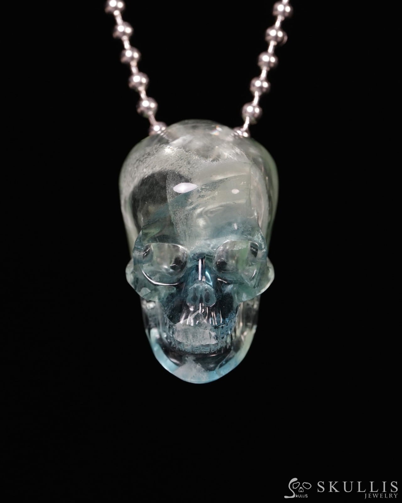 Hollow Essence - Gem Skull Pendant Necklace of Fluorite Carved Hollow Skull - Y9900337 - Skull Pendants