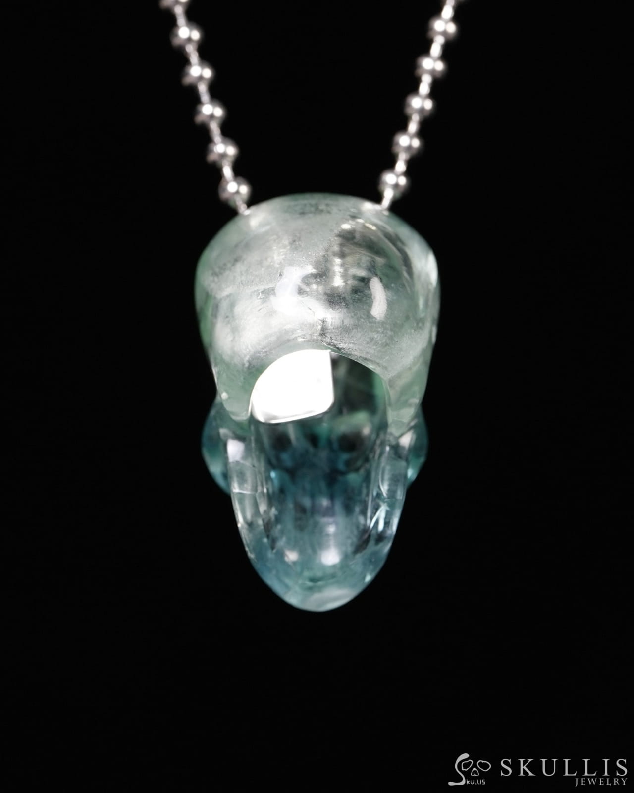 Hollow Essence - Gem Skull Pendant Necklace of Fluorite Carved Hollow Skull - Y9900337 - Skull Pendants