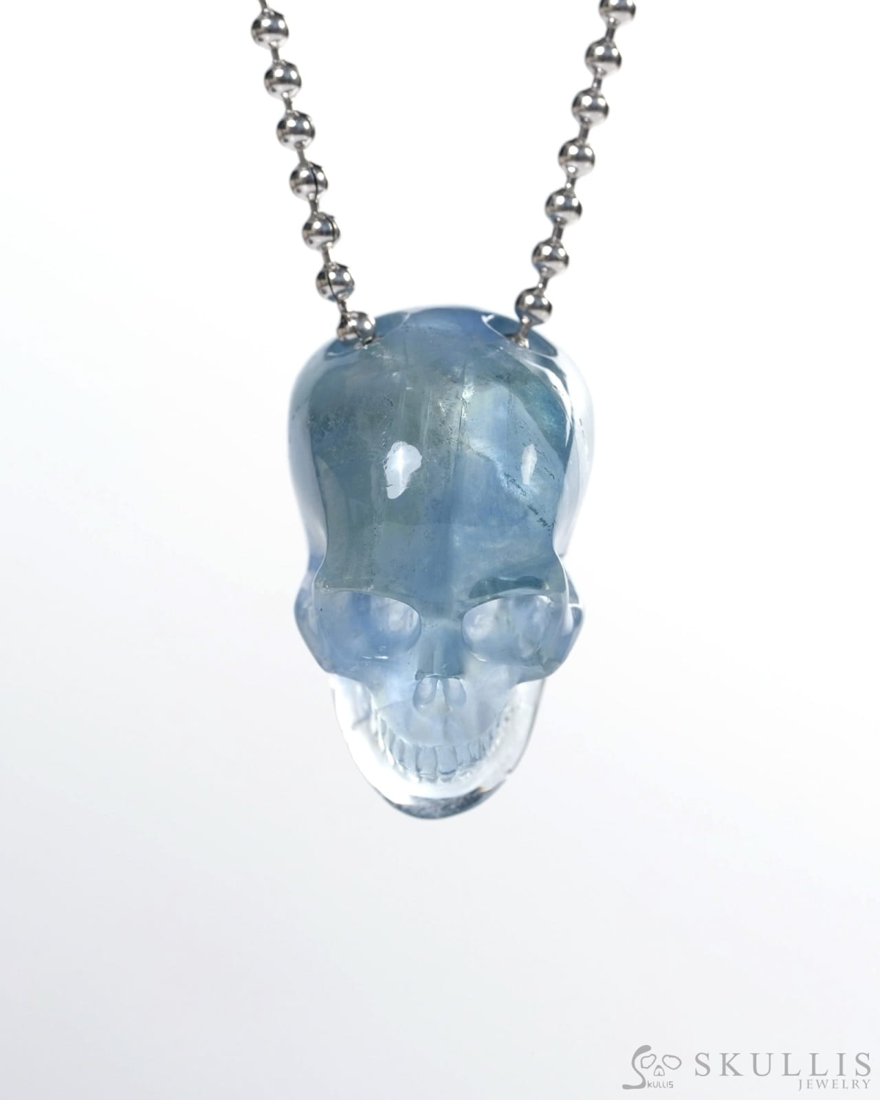 Hollow Essence - Gem Skull Pendant Necklace of Fluorite Carved Hollow Skull - Y9900338 - Skull Pendants
